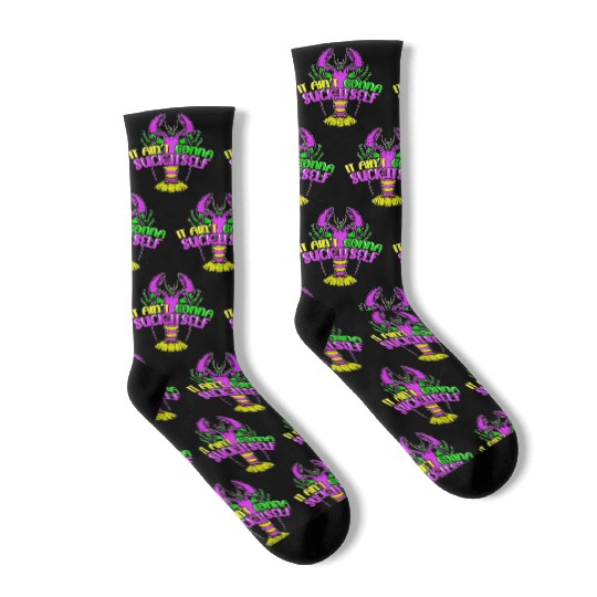 Funny Lobster Mardi Gras Socks
