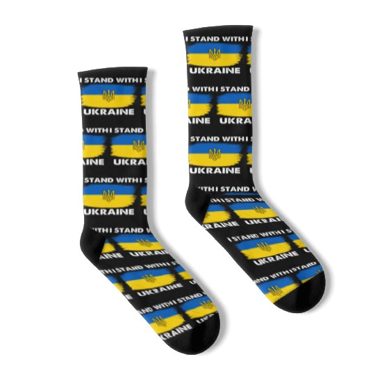 I Stand with Ukraine Ukraine Flag Socks