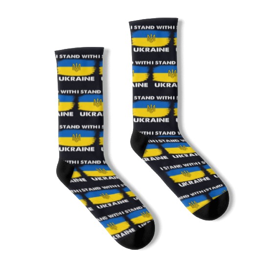 I Stand with Ukraine Ukraine Flag Socks