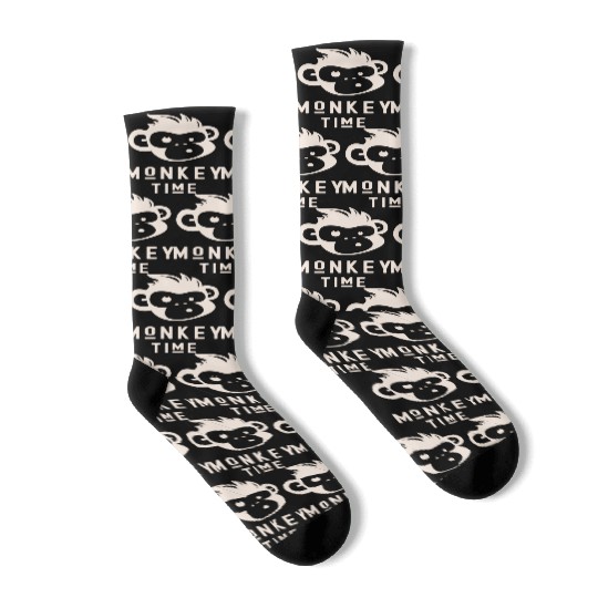 It's Monkey Time Cute Funny Monkey Face Socks