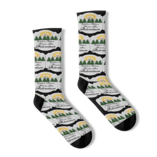 Explore nature Have an Adventure gift Socks