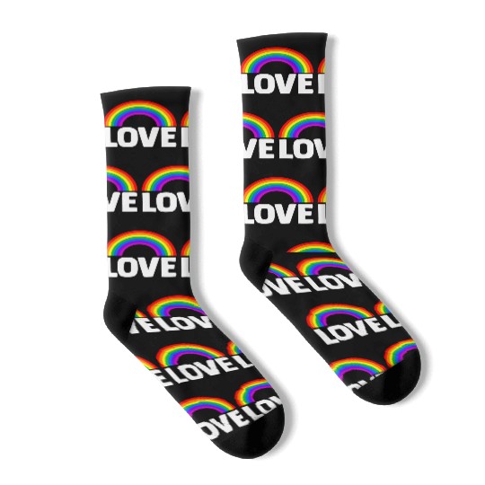 Love Rainbow Kindness Gay Pride LGBTQ Socks