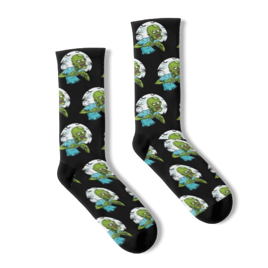 Creepy Scary Zombie Cute Adorable Halloween Zombie Socks