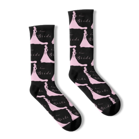 team bride pink silhouette bachelorette party Socks