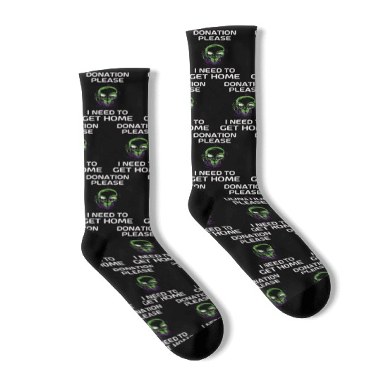 Alien Gift Extraterrestrial UFO AREA 51 Sci-fi Socks