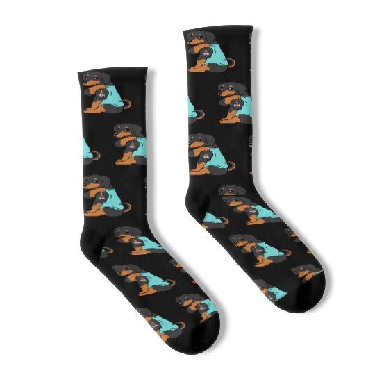 I Love Mom Tattoo Dachshund Socks