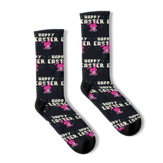 Happy Easter Egg Bunny Sayings Socks