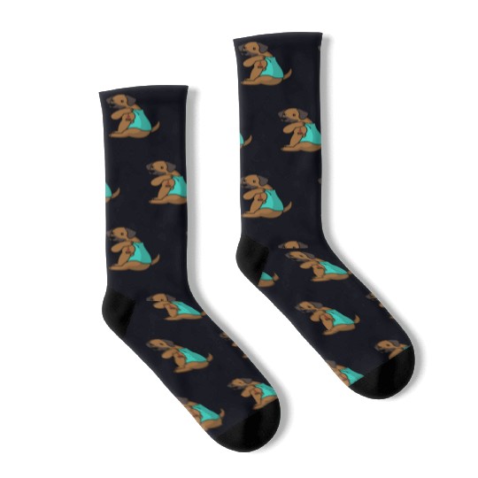 I Love Mom Tattoo Rhodesian Ridgeback Socks