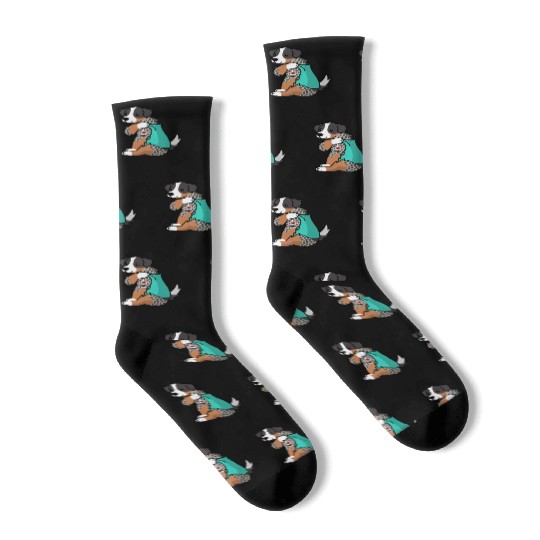 I Love Dad Australian Shepherd Socks