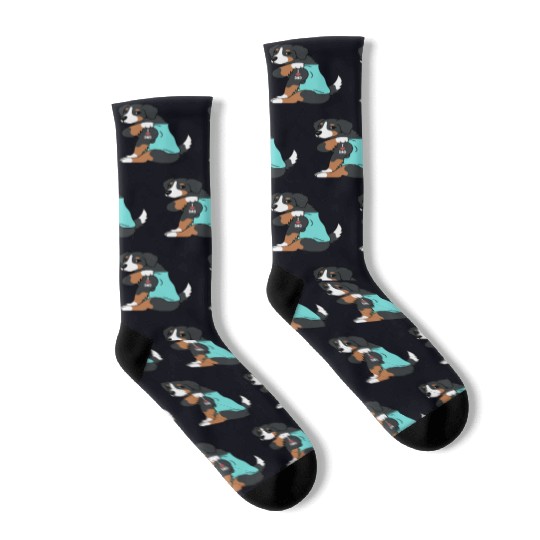 I Love Dad Bernese Mountain Dog Socks