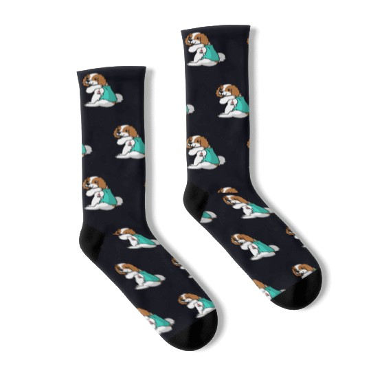 I Love Dad Cavalier King Charles Spaniel Socks