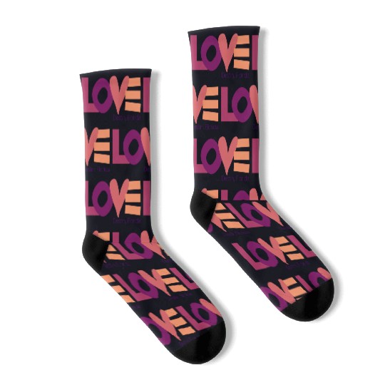LOVE LOGO Multi Color Logo Socks