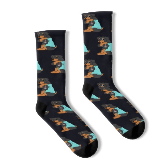 I Love Dad Rottweiler Socks