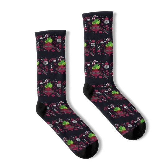 Beets Vegetable Socks, Fresh Beets Wearing