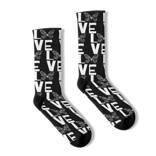 Love Butterflies Butterfly Silhouette Insect Lover Socks