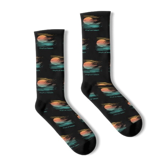 Artistic Myrtle Beach South Carolina Palm Tree Socks