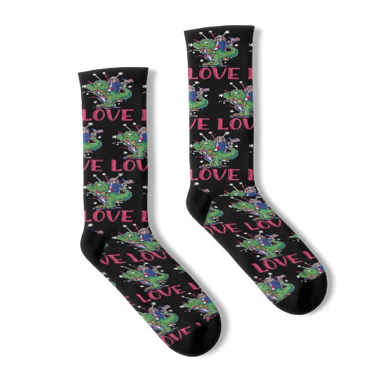 Love America Washington Dinosaur USA 4th Of July Socks