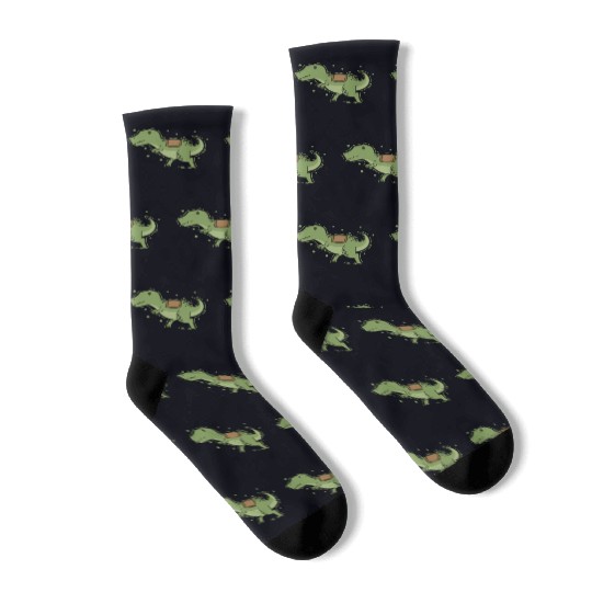 T-Rex Dino with Saddle for riding Reptile Socks