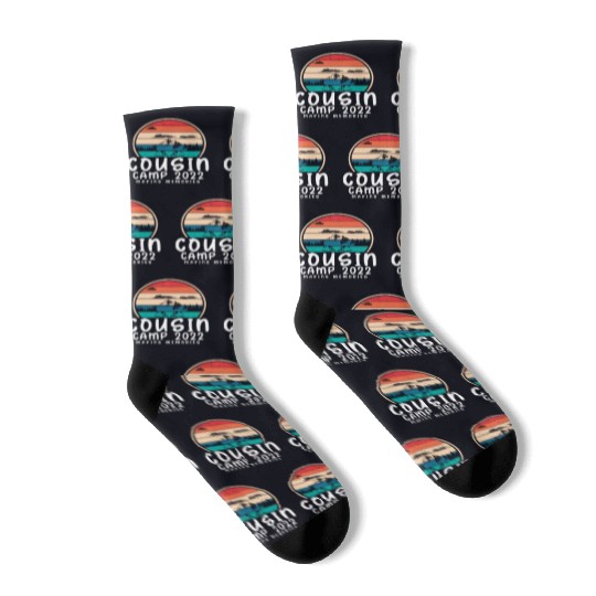 COUSIN CAMP 2022 Funny Summer Vacation Camping Socks