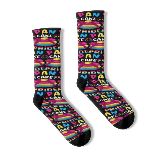Pan Cake Pride Funny LGBTQ Pride Flag Pun Pancakes Socks