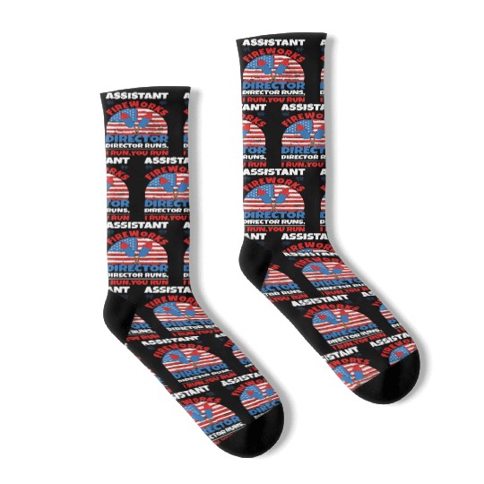 America American Fireworks Director 4th Of July Socks