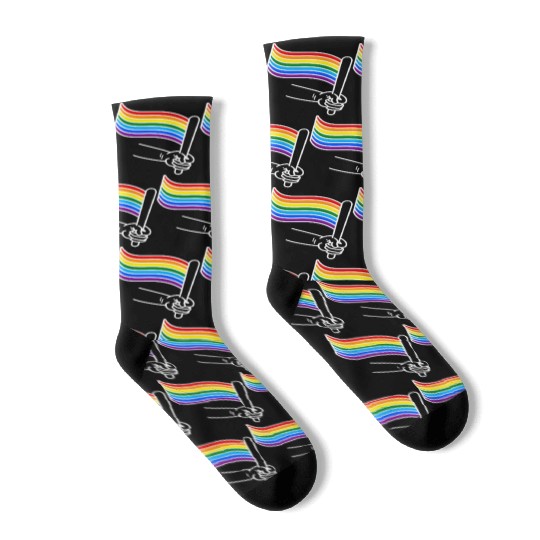 LGBT pride rainbow heart Socks