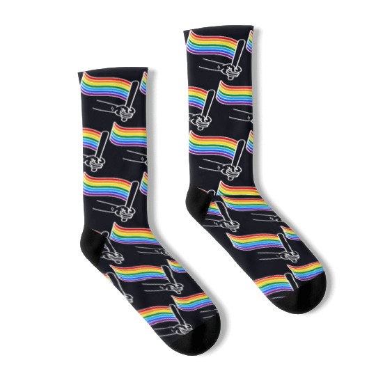 LGBT pride rainbow heart Socks