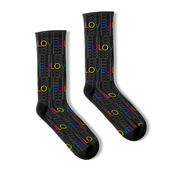 LGBT pride rainbow heart I Love You Socks