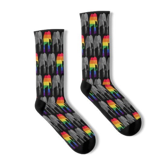 Elephant LGBTQ Rainbow Flag Gay Pride Socks