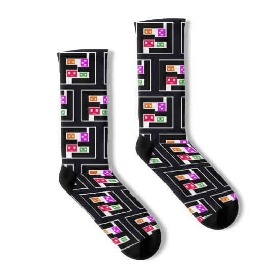 Geometric Cubes In Game - multi-sided cubes Socks