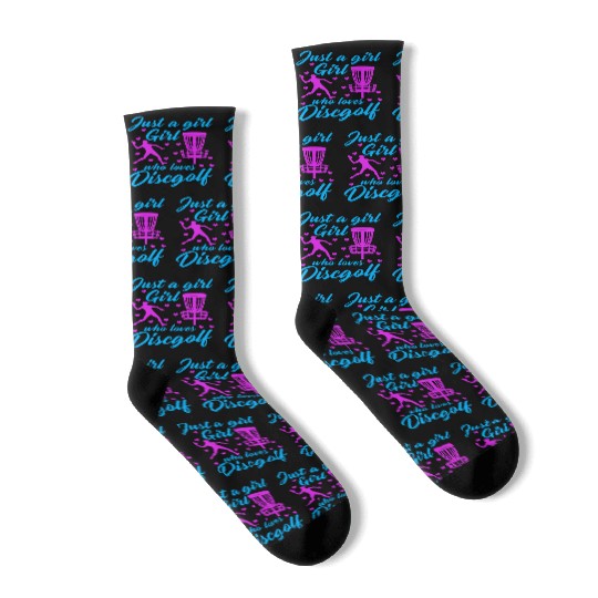 Girl Who Loves Disc Golf Vintage Ultimate Frisbee Socks