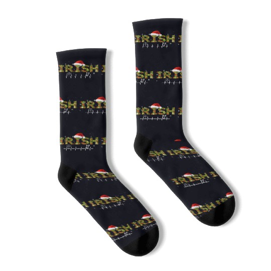 Irish Christmas Heartbeat Funny Ornaments Socks