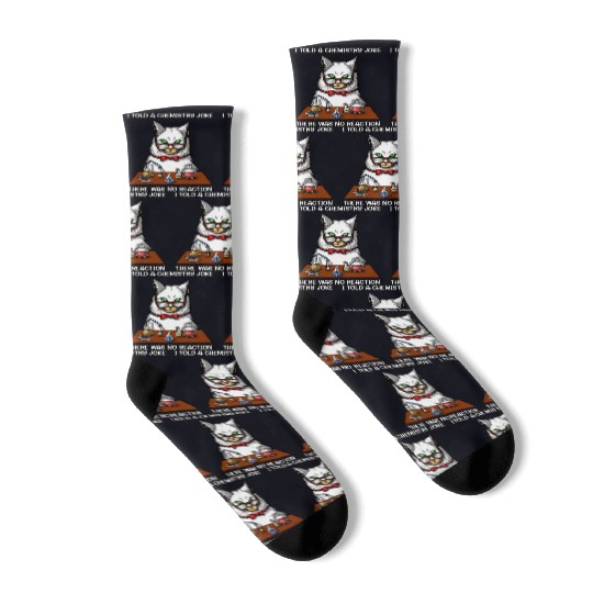 Cat Chemistry Science Teacher Funny Socks