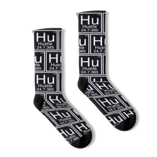 Hustle Periodic Table Hu Hustler Entrepreneur Socks