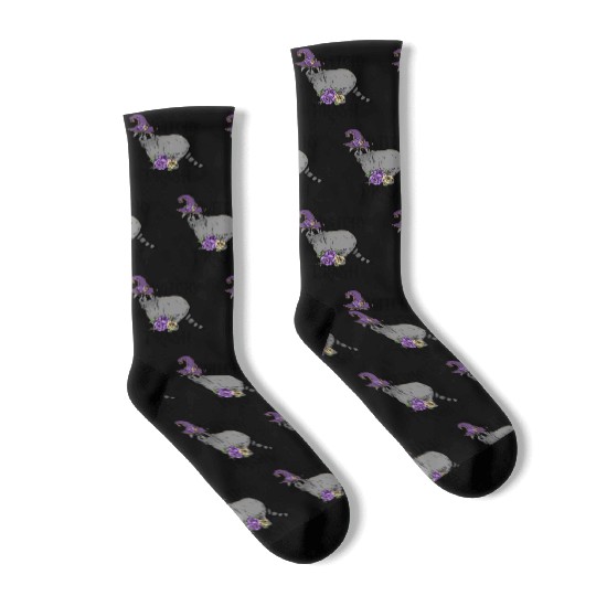 Witchy Trash raccoon halloween lover Socks