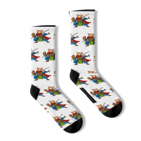 Red Panda Bear Ninja Socks