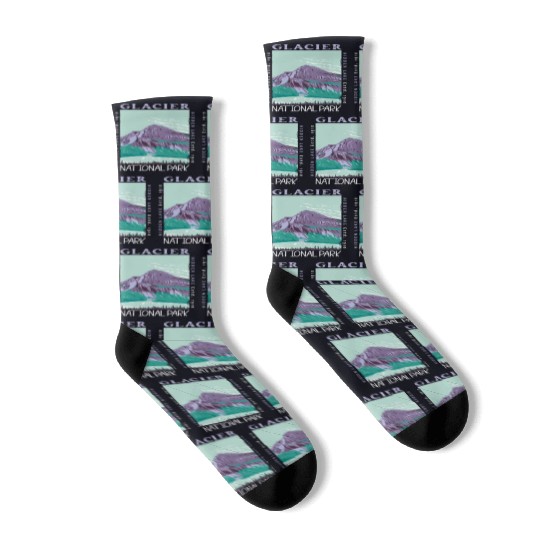 Glacier National Park Hidden Lake Distressed Socks