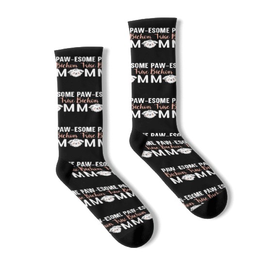 Pawesome Bichon Frise Mom Curly Hair Pup Puppy Socks