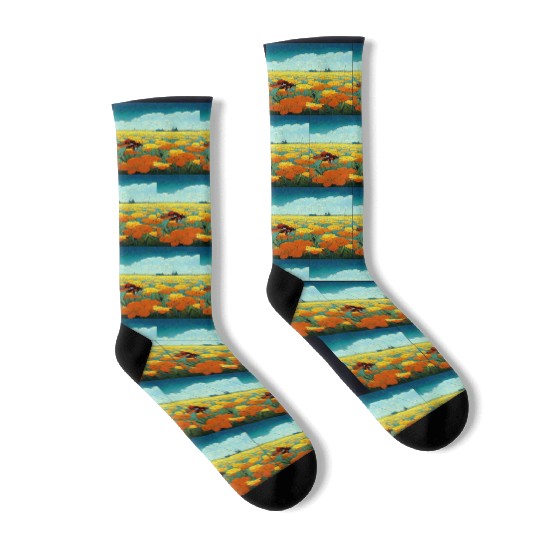 Colorful multicolored bright picture. Painted Socks