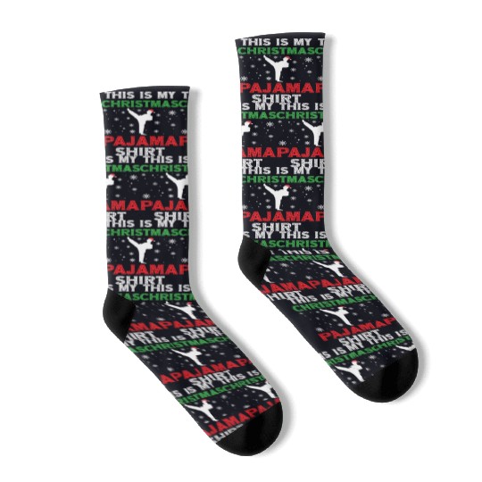 Christmas Funny Karate Pajama Xmas Holiday Gift Socks