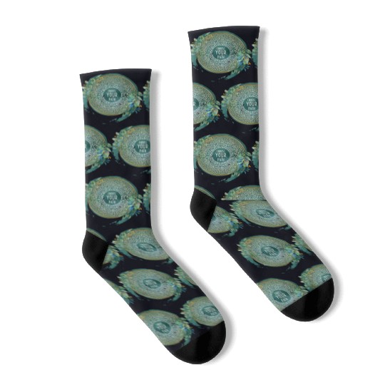 Choose Your Path Maze Mandala & Green Watercolor I Socks