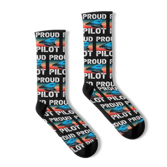 Proud Pilot Small Airplane Private Aircraft Socks