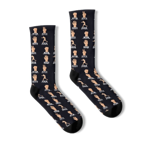 Rock Paper Scissors Nothing Beats Boxing Funny Box Socks
