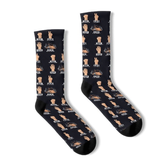 Rock Paper Scissors Nothing Beats Camping Funny Ca Socks