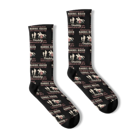 Barrel Racer Racing Horse Riding Dad Fathers day Socks