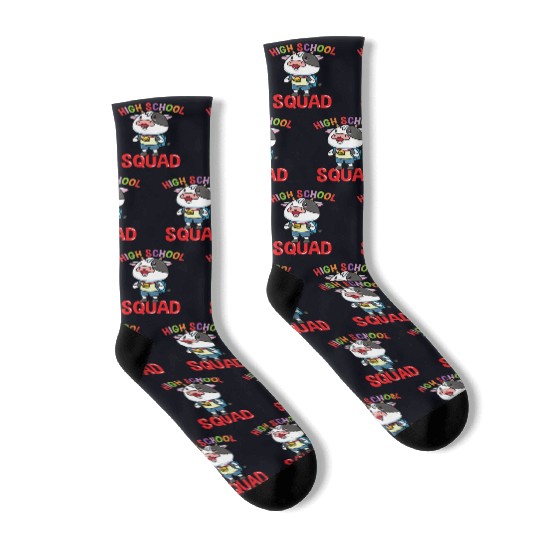 Cow Back To School High School Squad Socks