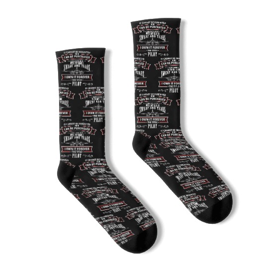 Airplane Sky Flight School Socks