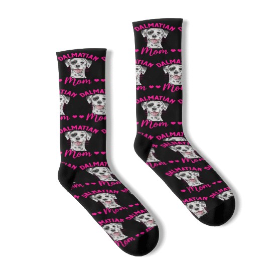Dog Lover Puppy Cute Dalmatian Mom Socks