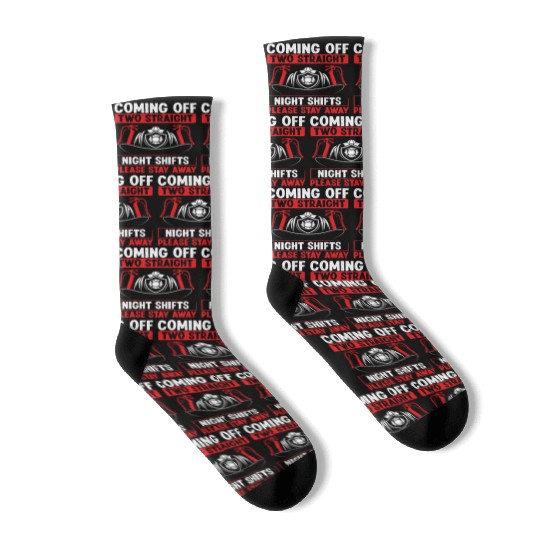 Night Shift Firefighter Two Straight Shift Firemen Socks