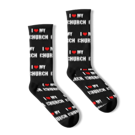 Christian Gift I Love My Church Christian Socks